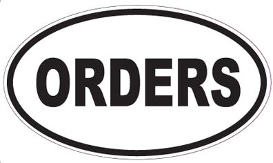 ORDERS - Oval Sticker