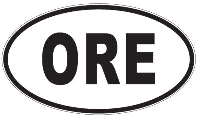 ORE - 3 Letter Initials Oval Sticker