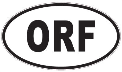 ORF - 3 Letter Initials Oval Sticker