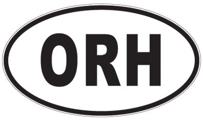 ORH - 3 Letter Initials Oval Sticker