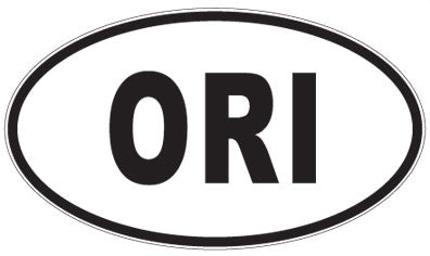 ORI - 3 Letter Initials Oval Sticker