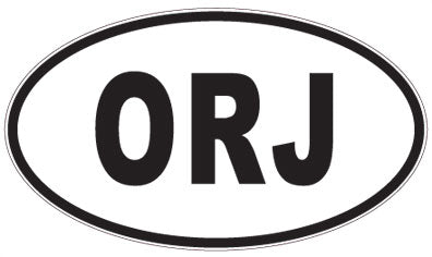 ORJ - 3 Letter Initials Oval Sticker