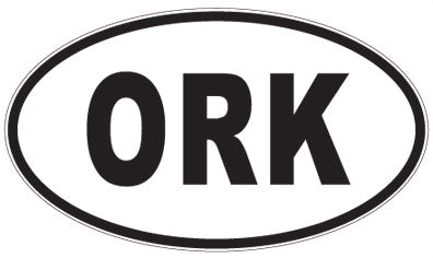 ORK - 3 Letter Initials Oval Sticker