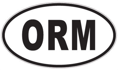 ORM - 3 Letter Initials Oval Sticker