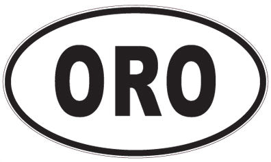 ORO - 3 Letter Initials Oval Sticker