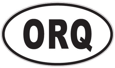 ORQ - 3 Letter Initials Oval Sticker