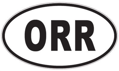 ORR - 3 Letter Initials Oval Sticker