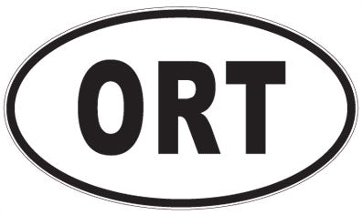 ORT - 3 Letter Initials Oval Sticker