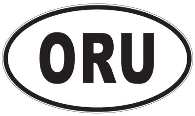ORU - 3 Letter Initials Oval Sticker