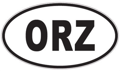 ORZ - 3 Letter Initials Oval Sticker