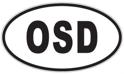 OSD - 3 Letter Initials Oval Sticker
