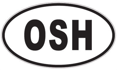 OSH - 3 Letter Initials Oval Sticker