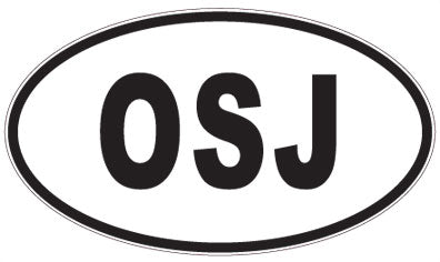 OSJ - 3 Letter Initials Oval Sticker