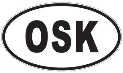OSK - 3 Letter Initials Oval Sticker