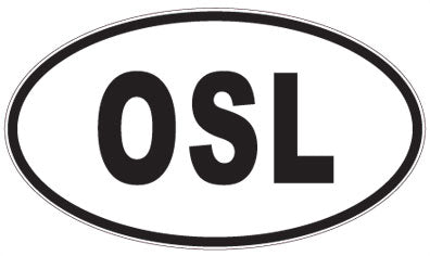 OSL - 3 Letter Initials Oval Sticker