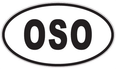 OSO - 3 Letter Initials Oval Sticker