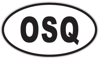 OSQ - 3 Letter Initials Oval Sticker