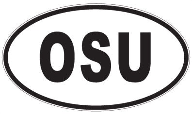 OSU - 3 Letter Initials Oval Sticker