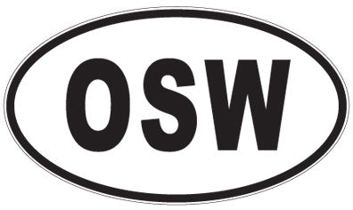 OSW - 3 Letter Initials Oval Sticker