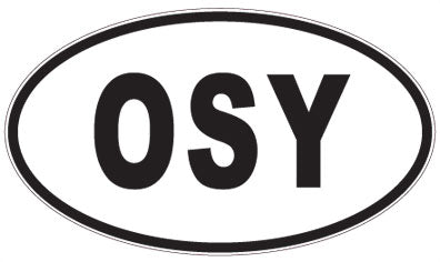OSY - 3 Letter Initials Oval Sticker