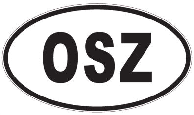 OSZ - 3 Letter Initials Oval Sticker