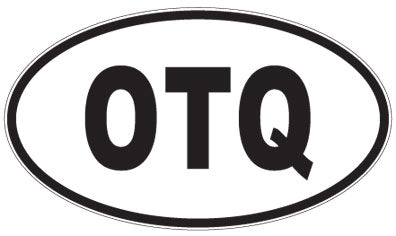 OTQ - 3 Letter Initials Oval Sticker