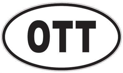OTT - 3 Letter Initials Oval Sticker
