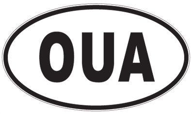 OUA - 3 Letter Initials Oval Sticker