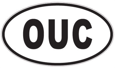 OUC - 3 Letter Initials Oval Sticker