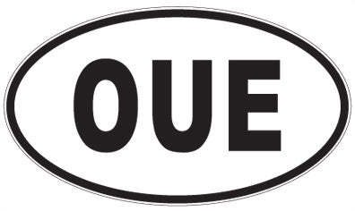 OUE - 3 Letter Initials Oval Sticker