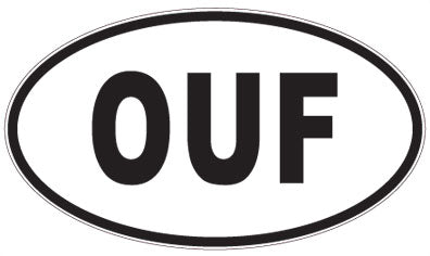 OUF - 3 Letter Initials Oval Sticker