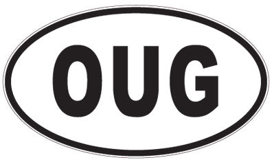OUG - 3 Letter Initials Oval Sticker