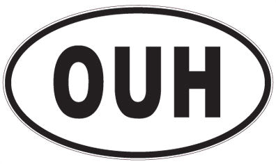 OUH - 3 Letter Initials Oval Sticker