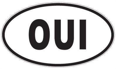 OUI - 3 Letter Initials Oval Sticker
