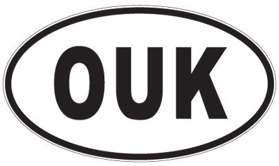 OUK - 3 Letter Initials Oval Sticker