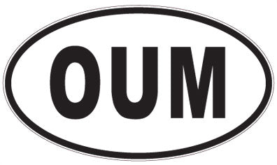 OUM - 3 Letter Initials Oval Sticker