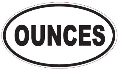 OUNCES - Oval Sticker
