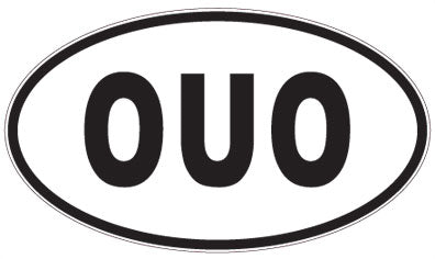 OUO - 3 Letter Initials Oval Sticker