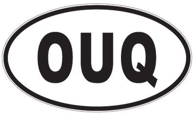 OUQ - 3 Letter Initials Oval Sticker