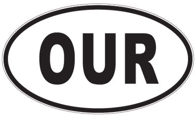 OUR - 3 Letter Initials Oval Sticker