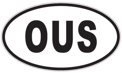 OUS - 3 Letter Initials Oval Sticker
