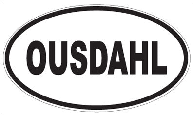 OUSDAHL - Oval Sticker