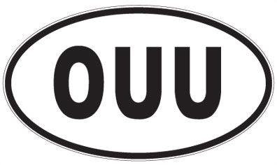 OUU - 3 Letter Initials Oval Sticker