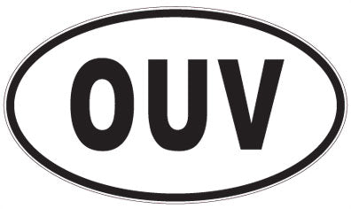OUV - 3 Letter Initials Oval Sticker