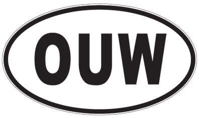 OUW - 3 Letter Initials Oval Sticker