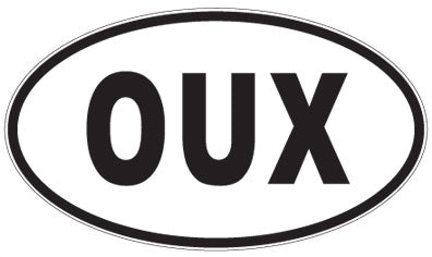 OUX - 3 Letter Initials Oval Sticker
