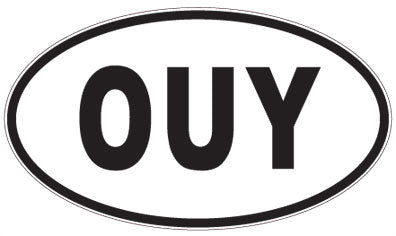 OUY - 3 Letter Initials Oval Sticker