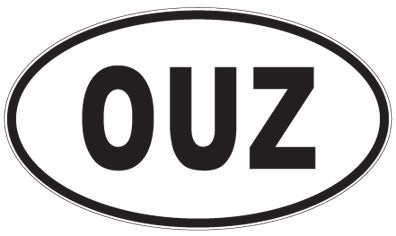 OUZ - 3 Letter Initials Oval Sticker