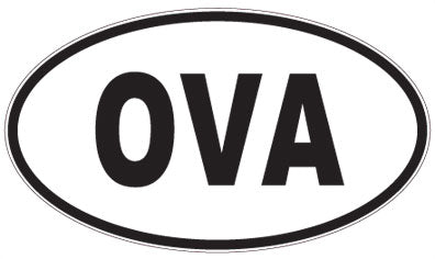 OVA - 3 Letter Initials Oval Sticker