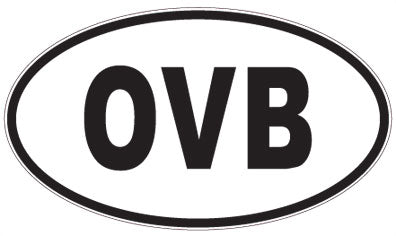 OVB - 3 Letter Initials Oval Sticker